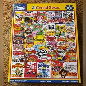 White Mountain Cereal Boxes 1000-Piece Puzzle - Colorful Collage